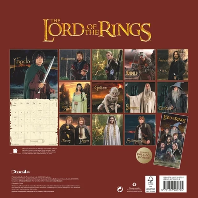Lord Of The Rings 2027 Square Calendar - 2
