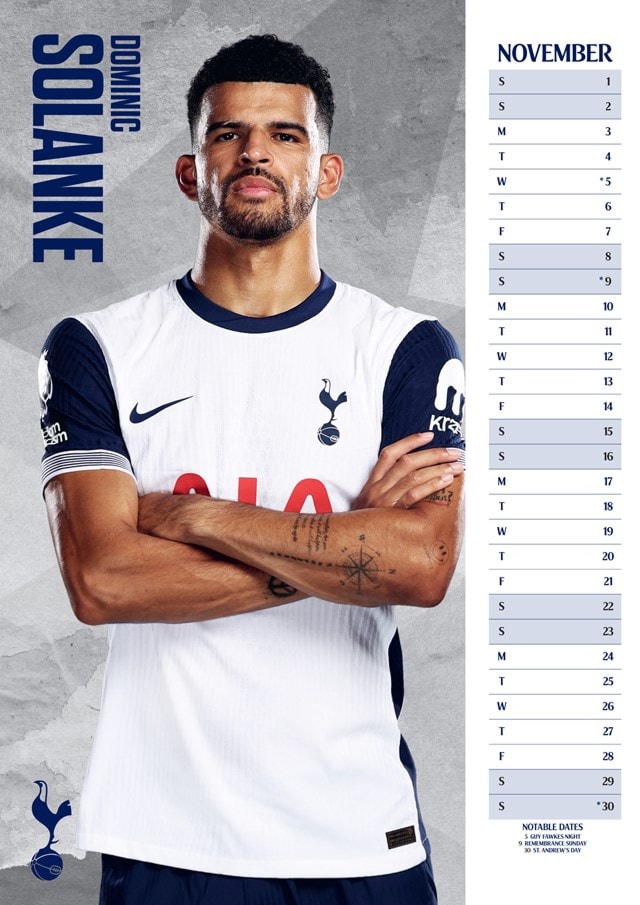 Tottenham Hotspur FC 2025 A3 Calendar - 2