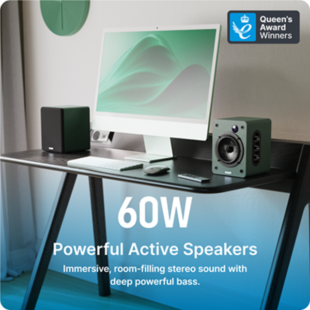 Majority D50X Green Bluetooth Bookshelf Speakers - 2