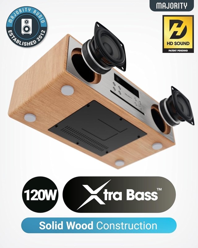 Majority Oakington Oak Bluetooth HiFi System - 2