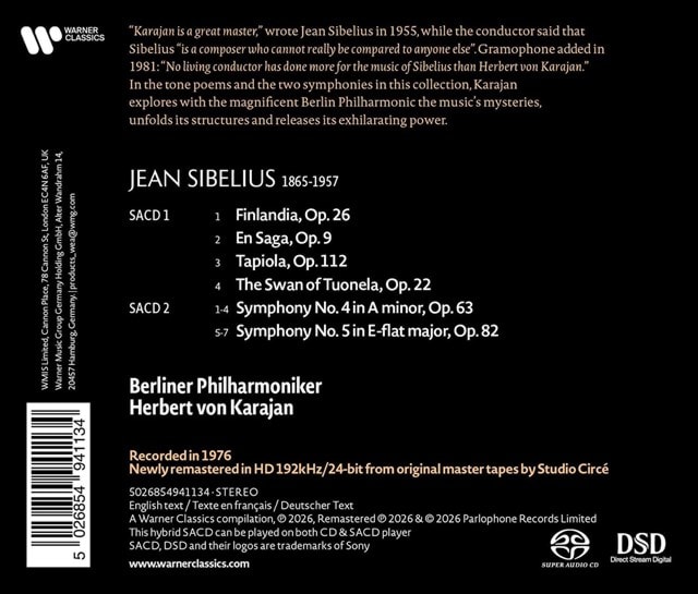 Sibelius: Finlandia/En Saga/Tapiola/The Swan of Tuonela/... - 2