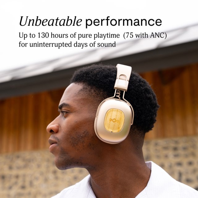 House Of Marley Positive Vibration Rebel Cream Active Noise Cancelling Bluetooth Headphones - 6
