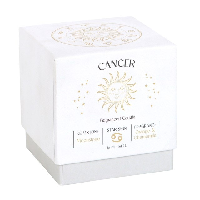 Cancer Orange & Chamomile Gemstone Zodiac Candle - 4
