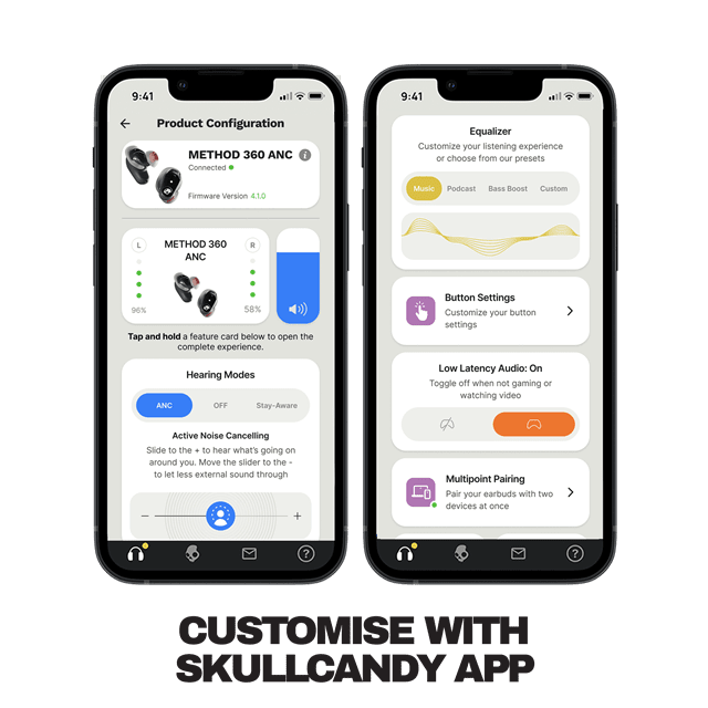 Skullcandy Method 360 ANC Cement Grey Active Noise Cancelling True Wireless Bluetooth Earphones - 6