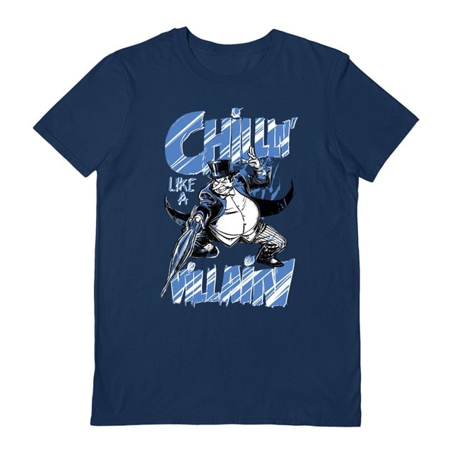 Penguin Chillin Batman Navy Blue Tee (Large) - 1