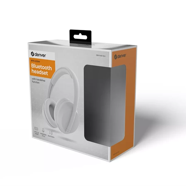 Denver White Bluetooth Headphones - 3