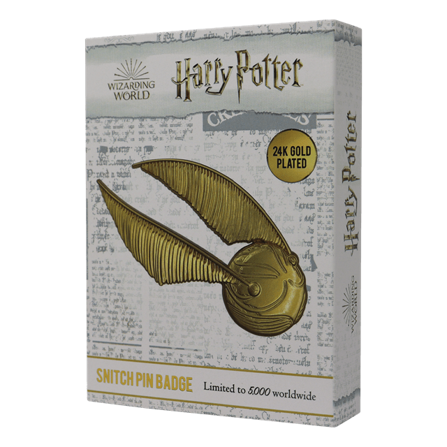 24K Gold Plated Oversized Snitch Harry Potter Pin Badge - 3
