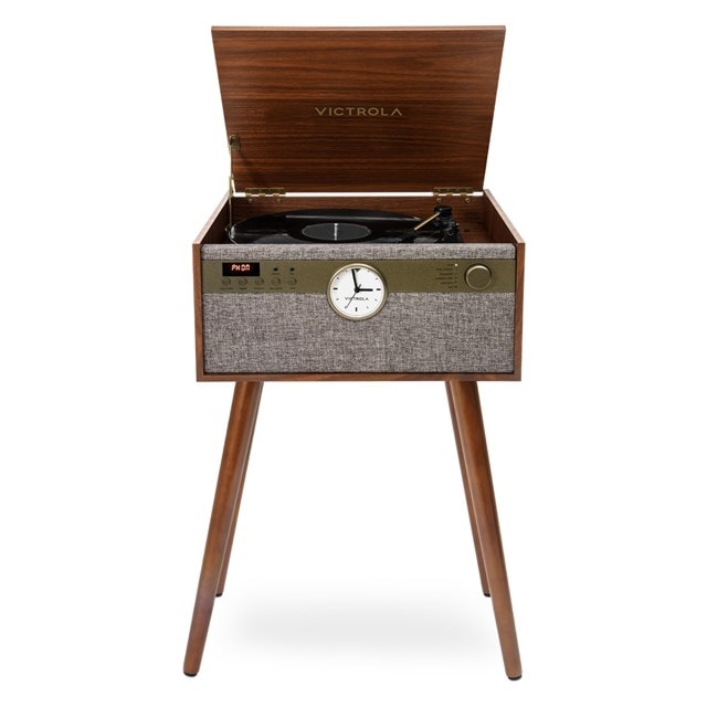 Victrola Century Walnut Bluetooth Turntable with Legs, Clock, CD & Cassette - 2