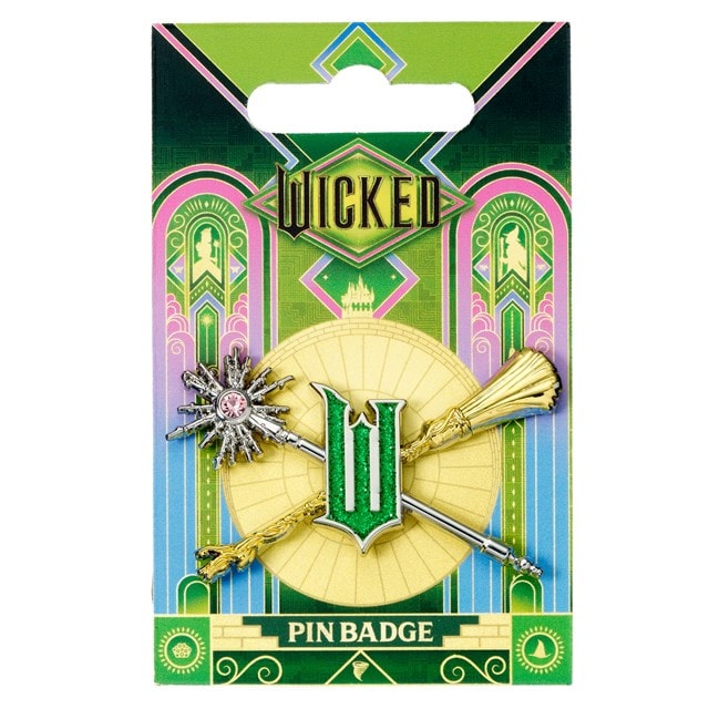 Wand And Broomstick Wicked For Good Pin Badge - 3