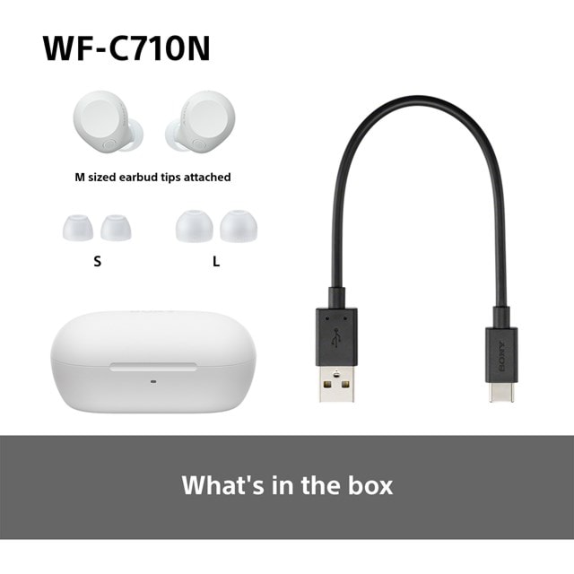 Sony WF-C710N White Noise Cancelling True Wireless Bluetooth Earphones - 9