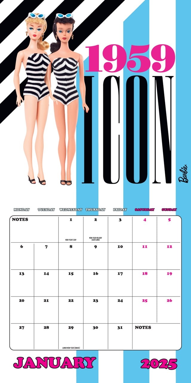 Barbie 2025 Square Calendar - 3