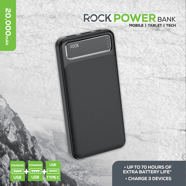 Rock Black 20000mAh Power Bank - 4