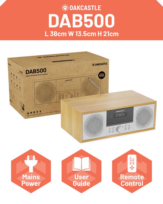 Majority Dab500 Oak Bluetooth Cd Player With Dab/Fm Radio - 6
