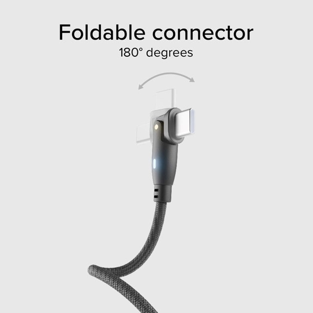 SBS 180° Flexy Braided Black USB-C to USB-C Cable 1m - 4