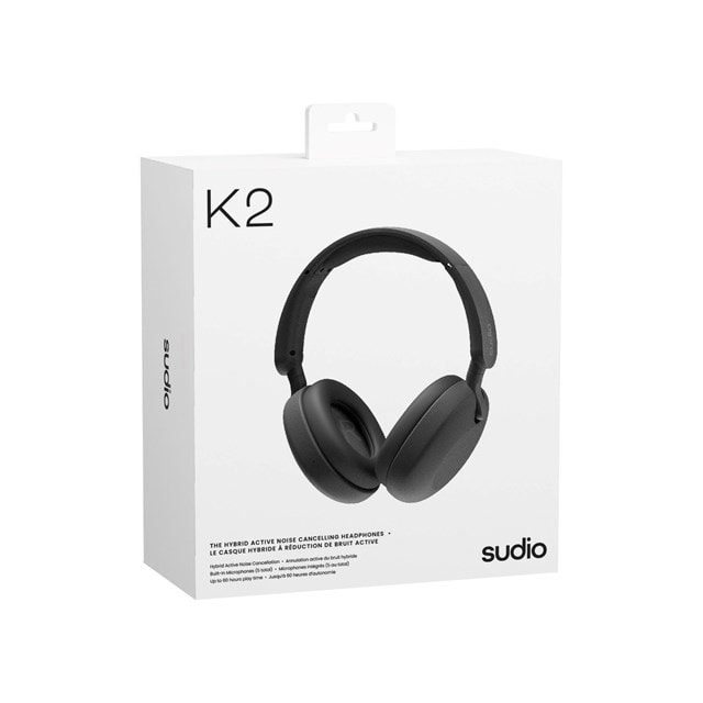 Sudio K2 ANC Black Active Noise Cancelling Bluetooth Headphones - 5