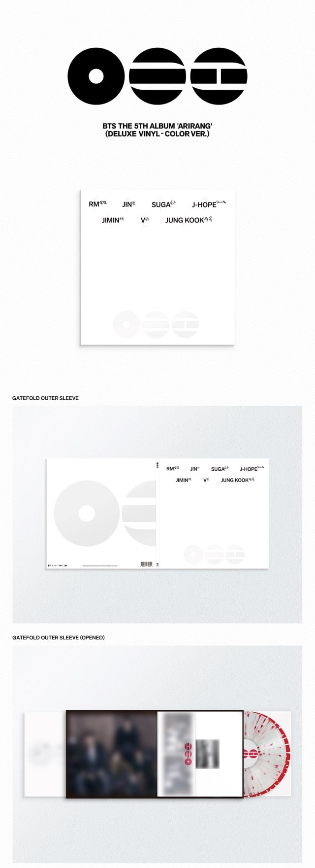 BTS 5th Album 'ARIRANG' (Colour Ver.) hmv Exclusive Deluxe Vinyl