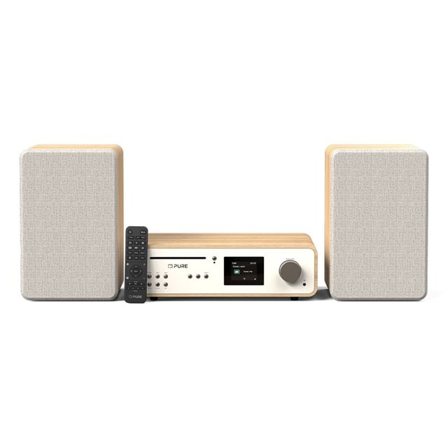 Pure Classic Stereo Cotton White/Oak Bluetooth HiFi System - 3