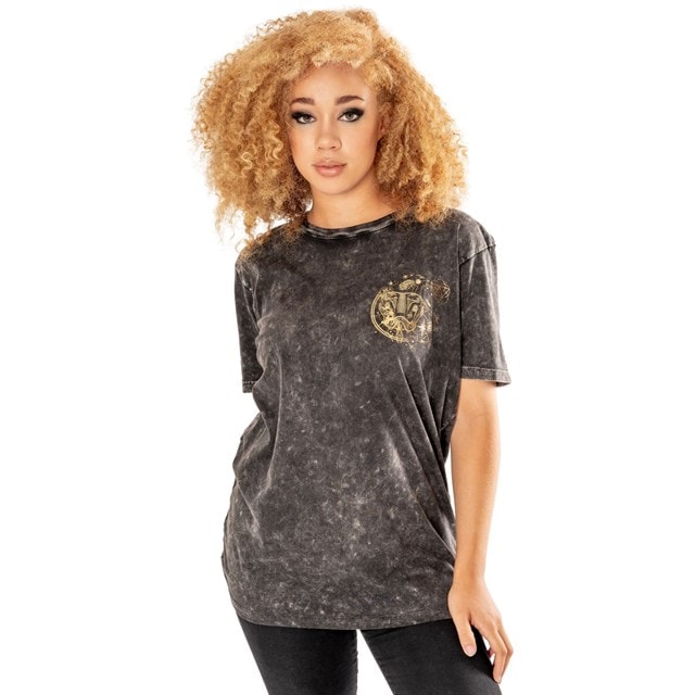 Harry Potter Slytherin Acid Wash Foiled Reverse Tee (Small) - 1