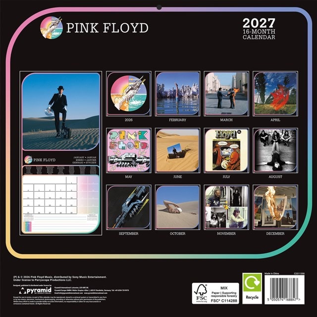 Pink Floyd Wish You Were Here 2027 Square Calendar - 2