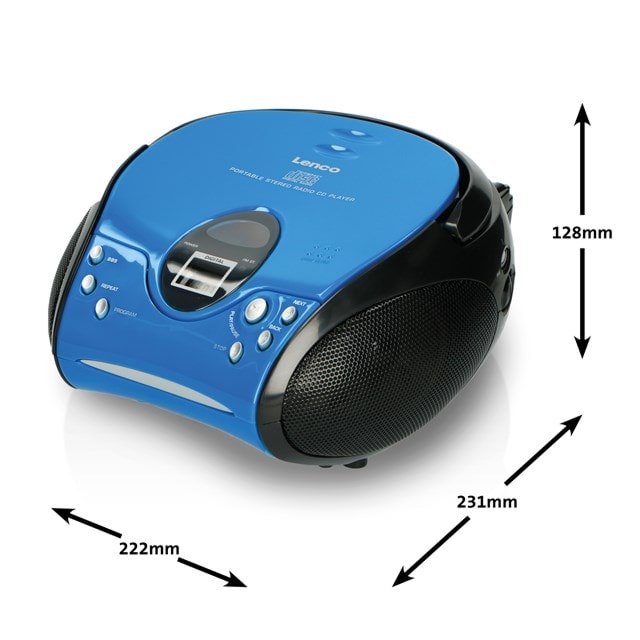 Lenco SCD-24 Blue/Black CD Player with FM Radio - 5