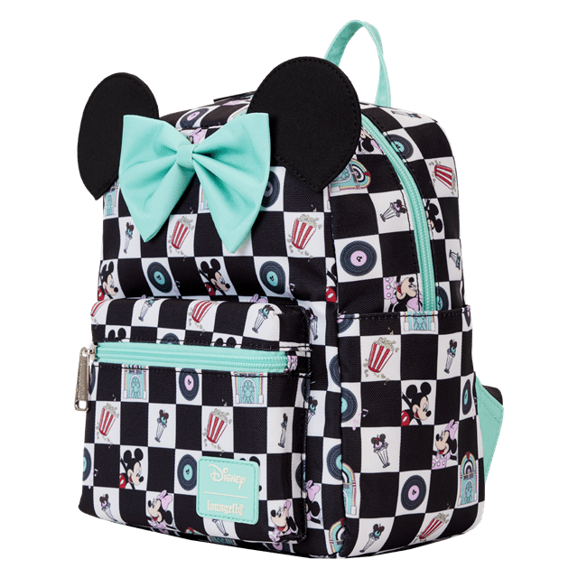 Mickey And Minnie Date Night Diner All Over Print Mini Backpack Loungefly - 2