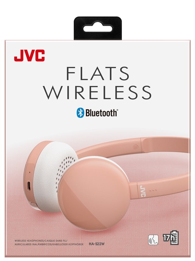 JVC Flats HA-S22W Pink Bluetooth Headphones - 6