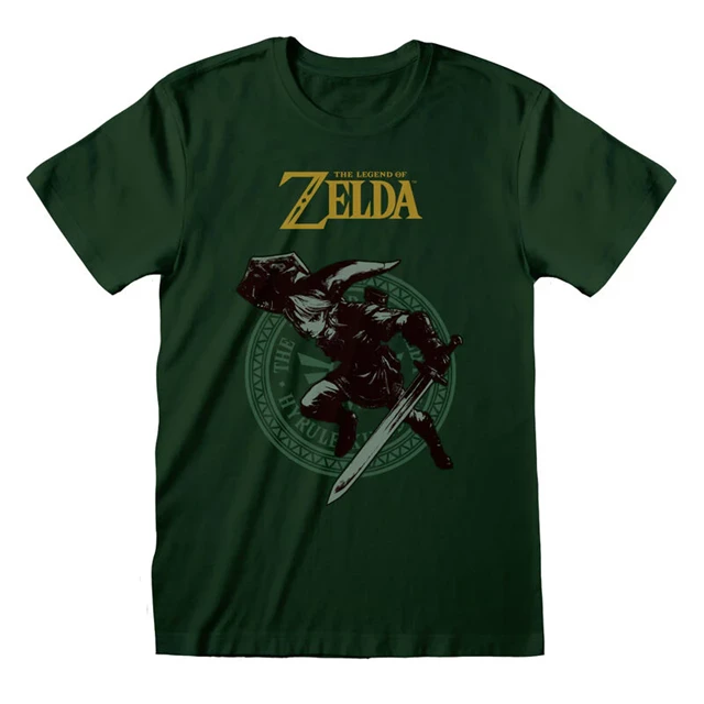 Link Pose Legend Of Zelda Green Tee (Small) - 1