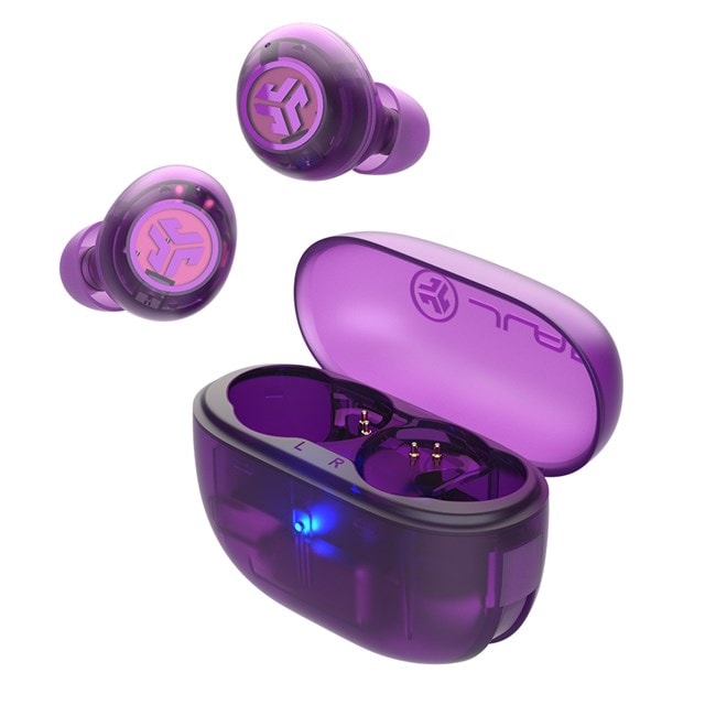 JLab Go Pop ANC Transparent Purple Active Noise Cancelling True Wireless Bluetooth Earphones - 3