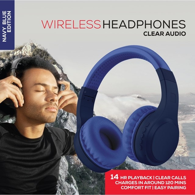 Rock BT On-Ear Navy Blue Bluetooth Headphones - 6