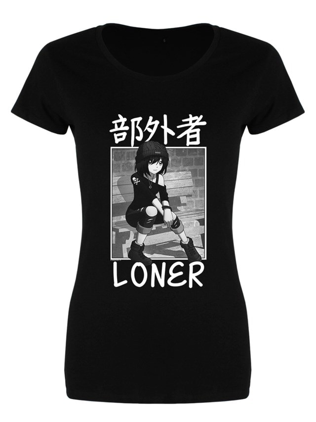 Loner Tokyo Spirit: Black Ladies Fit Tee (Small) - 1