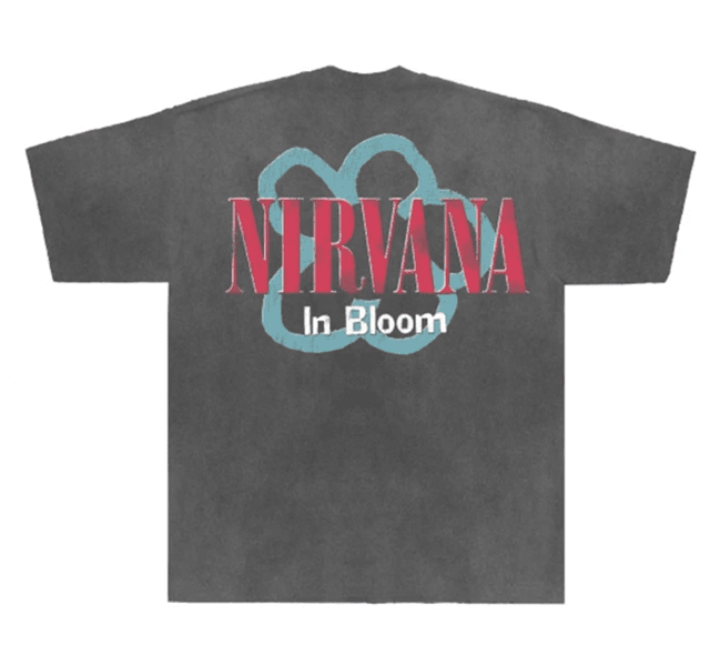 Nirvana In Bloom Stone Wash Charcoal Tee (Small) - 2