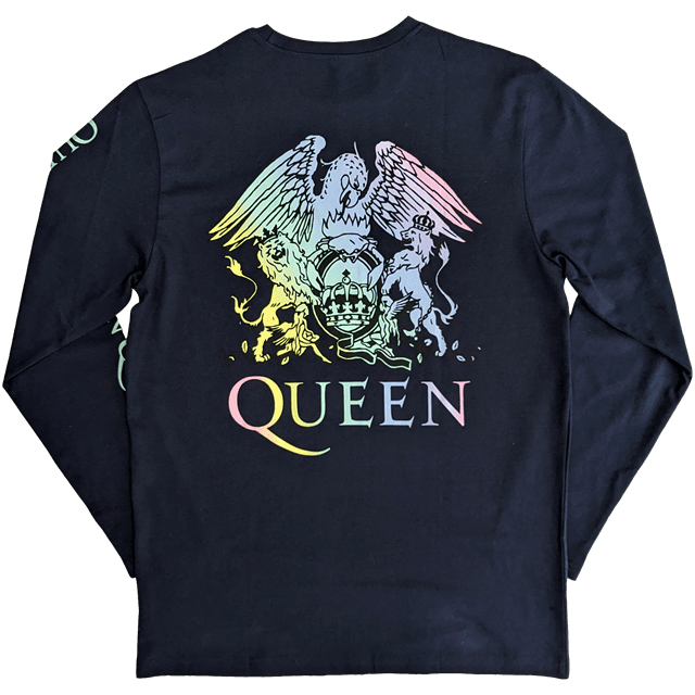 Rainbow Crest Queen Navy Long Sleeve Tee (Small) - 2