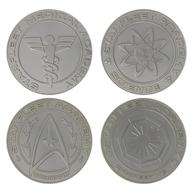 Star Trek Set Of 4 Starfleet Division Medallions In .999 Silver Plating Collectible Medallions - 11