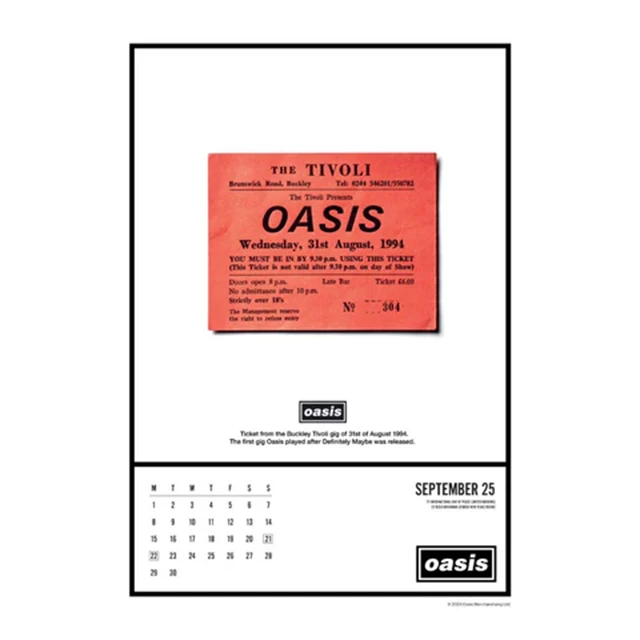 Oasis 2025 A3 Calendar - 4