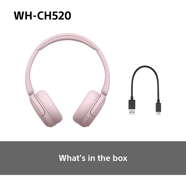 Sony WH-CH520 Pink Bluetooth Headphones - 7