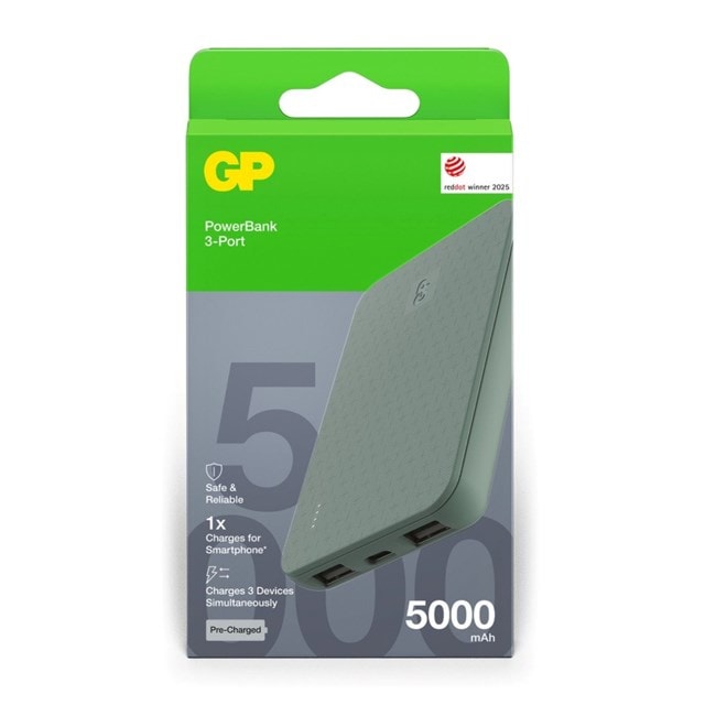 GP B+ Grey/Green 5000mAh Power Bank - 5
