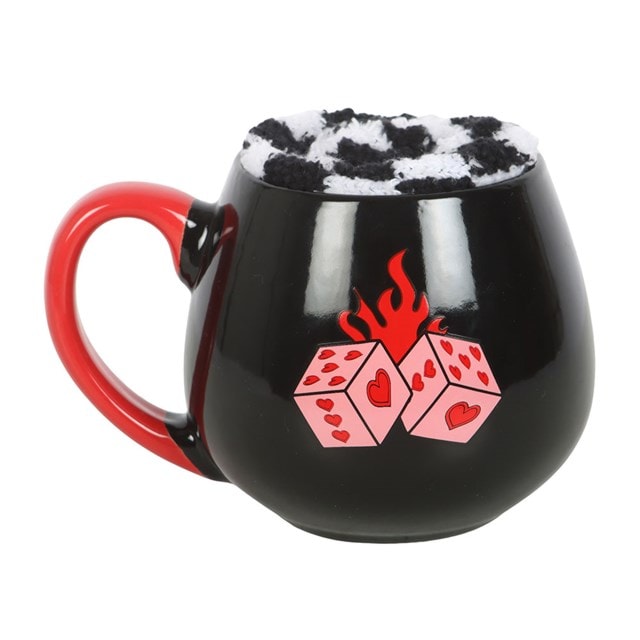Black Dice Mug And Socks Set - 2