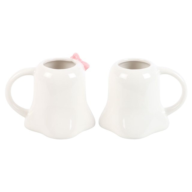 Mr And Mrs Boo Ghost Shaped Mug Set - 2