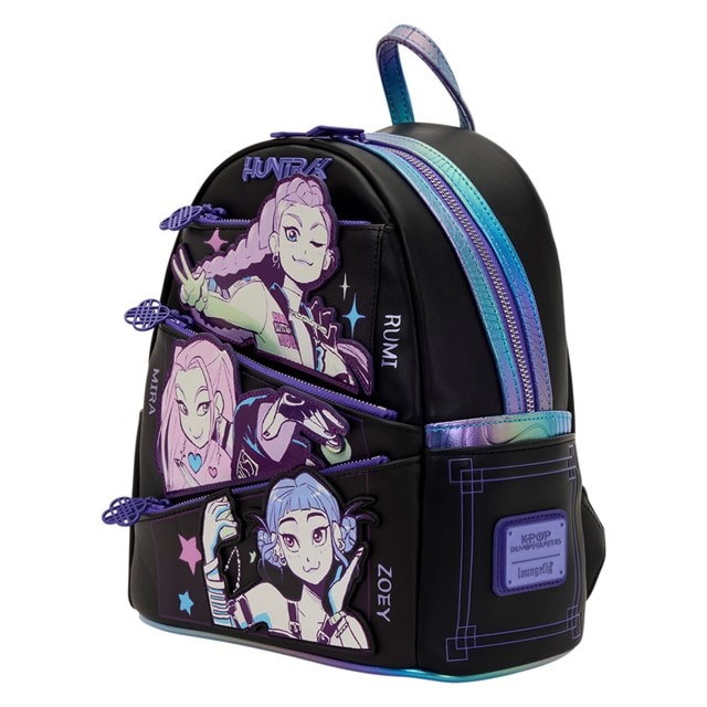 K-Pop Demon Hunters Huntrix Loungefly Mini Backpack With Photocard Holder Bag Charm - 2