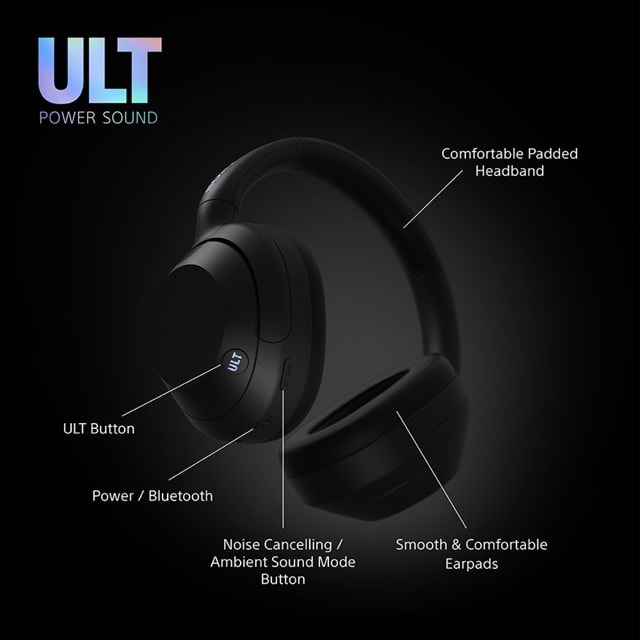 Sony ULT Black Active Noise Cancelling Headphones - 3