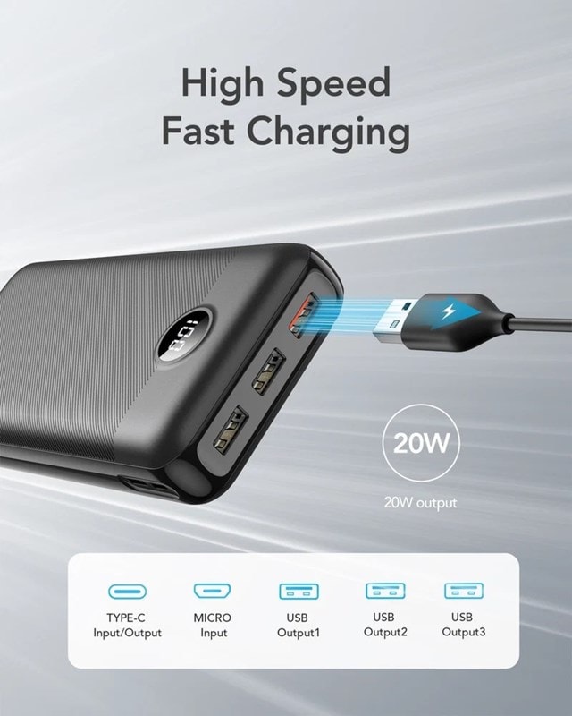 Veger L30 30,000Mah Black Powerbank With Led Display Screen - 3