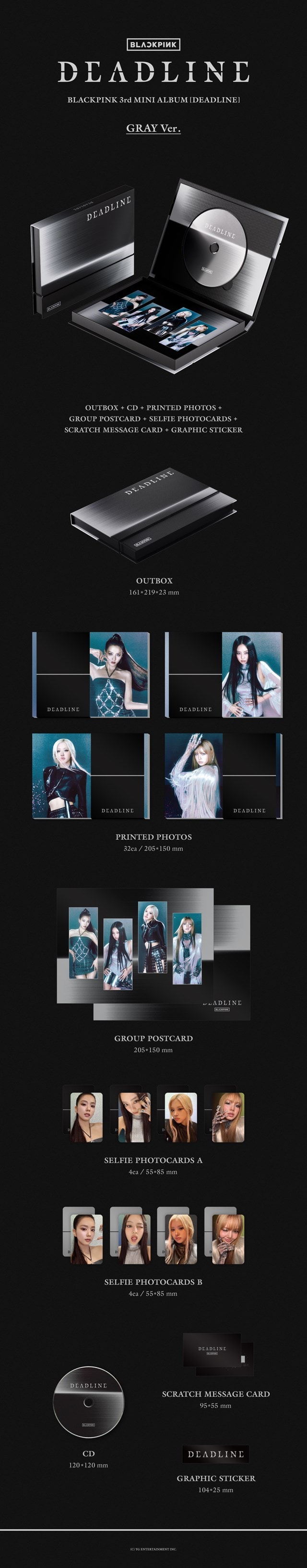 BLACKPINK 3rd Mini Album [DEADLINE] GRAY Ver. - 5