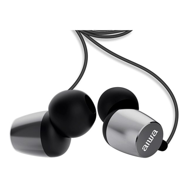 Aiwa ESTM-30 Silver Earphones W/Mic - 2