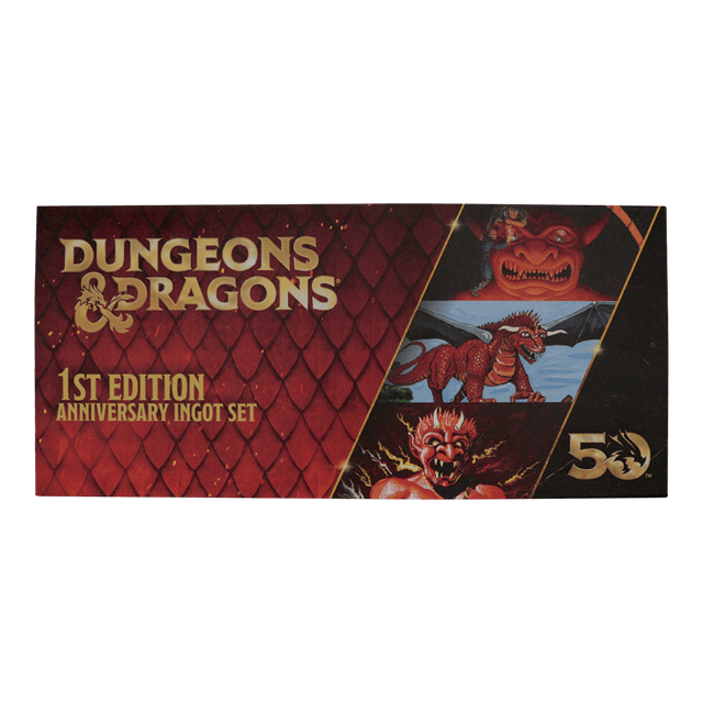 Dungeons & Dragons 1st Edition Book Cover 50th Anniversary Ingot Set - 10