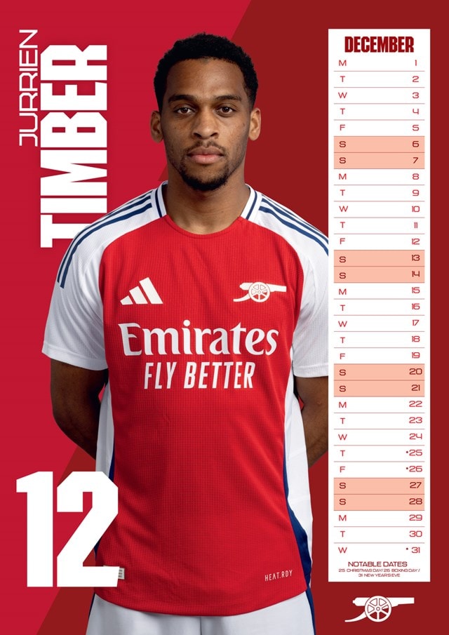 Arsenal FC 2025 A3 Calendar - 3