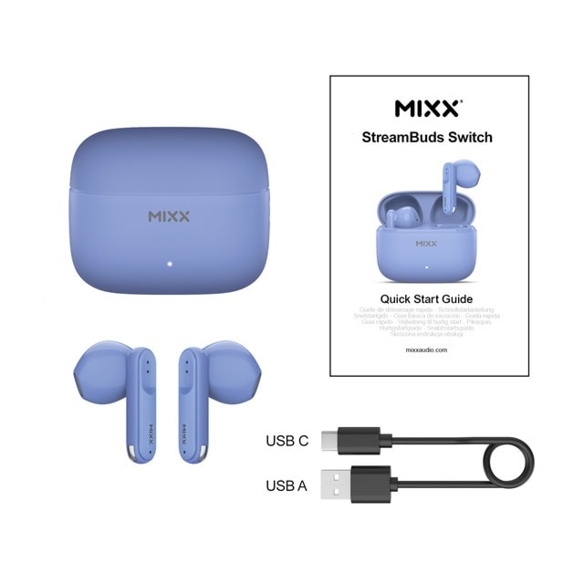 Mixx Audio StreamBuds Switch A7 Sky Blue True Wireless Bluetooth Earphones - 4