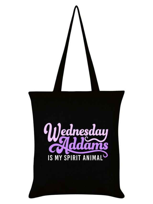 Wednesday Addams Is My Spirit Animal Black Tote Bag - 1