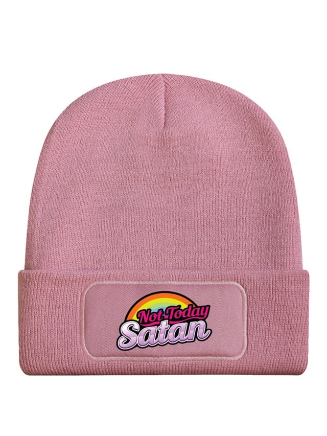 Not Today Satan Pink Beanie - 1
