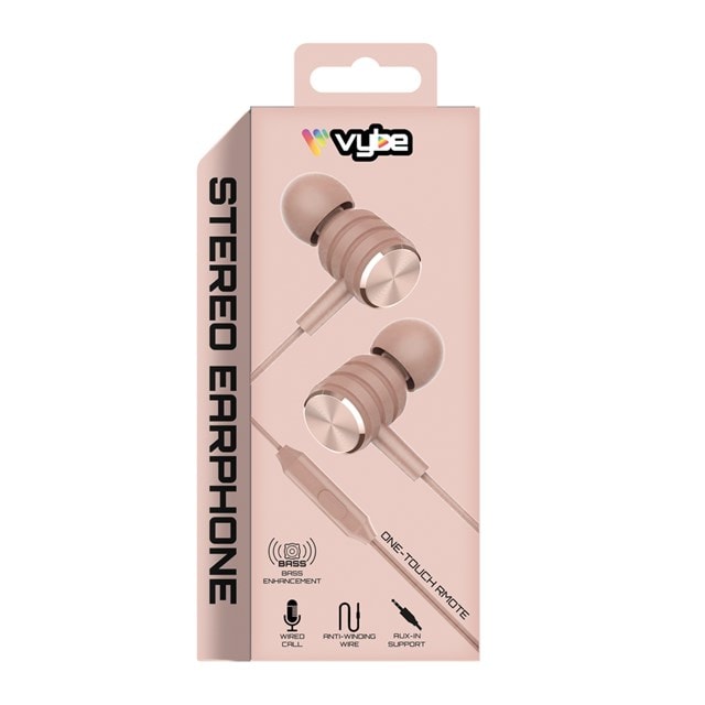 Vybe Stereo Pink Earphones - 2