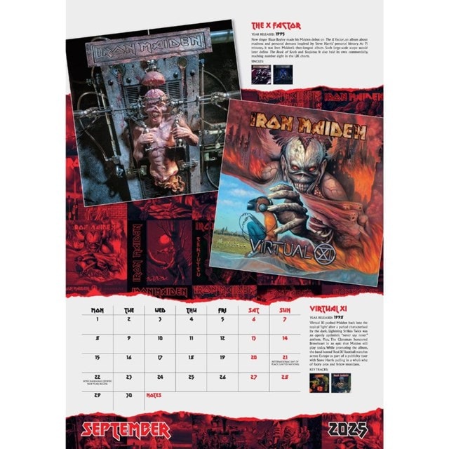 Iron Maiden 2025 A3 Calendar - 3